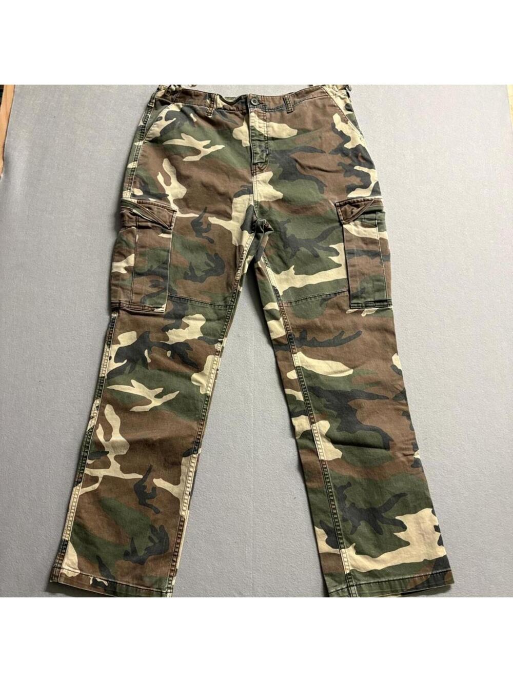 Good American Uniform Cargo Pants Womens 12/31 Camo Fatigue Green Stretch